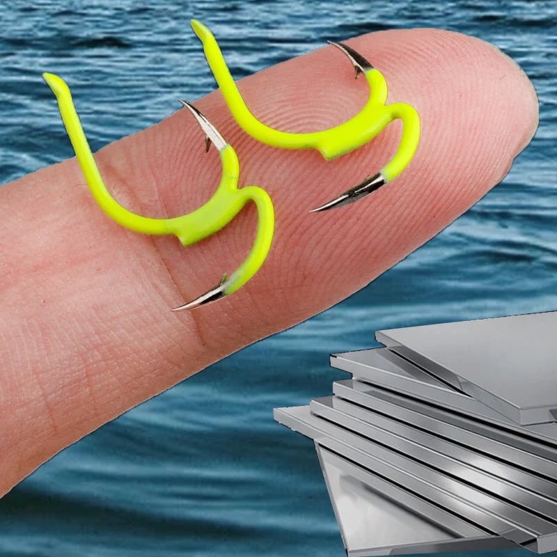 🎣  Classic and sharp double fishing hooks — High carbon steel with needle tip