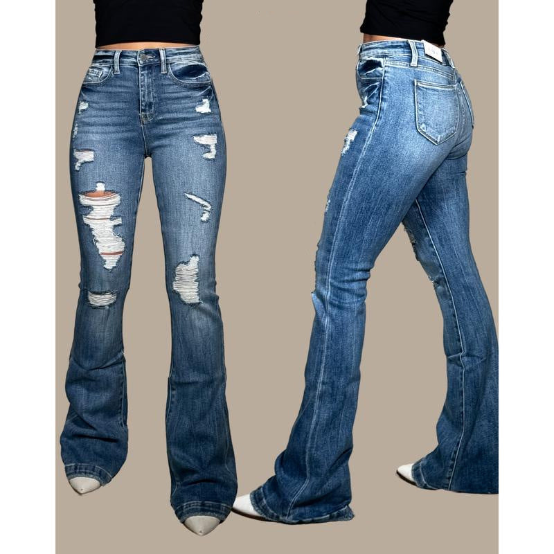 🔥Ripped flared jeans - Buy two and get free shipping!