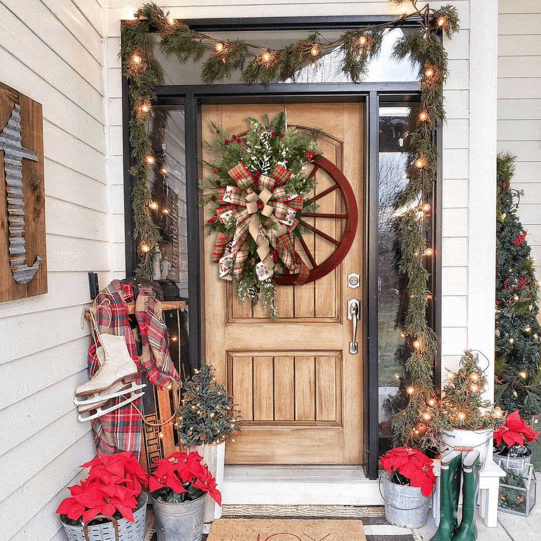 🎄Winter wreath - court wagon wheel