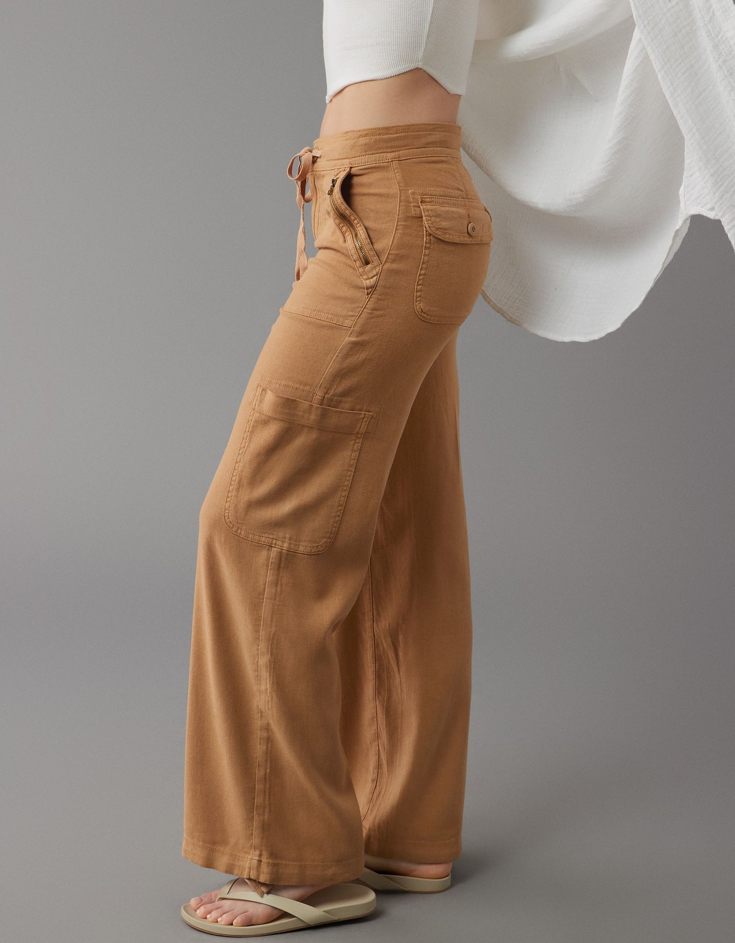 Linen-Blend Wide-Leg Cargo Pant(BUY 2 FREE SHIPPING)