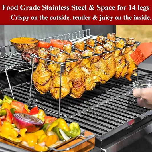 Metal Chicken Drumstick Rack, Multi Grid Chicken Leg Grill Rack, Dishwasher Safe Non... product image 2