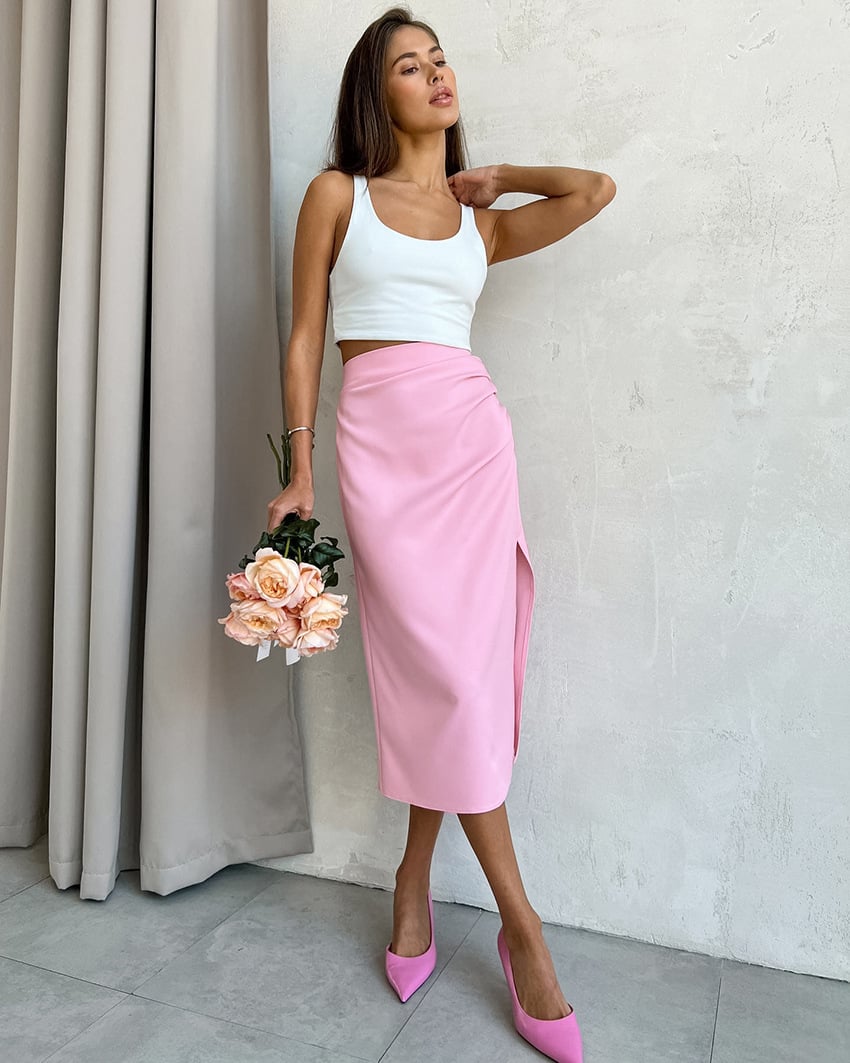 Women's Side Slit Bodycon Midi Skirt - Buy two and get free shipping! mysite