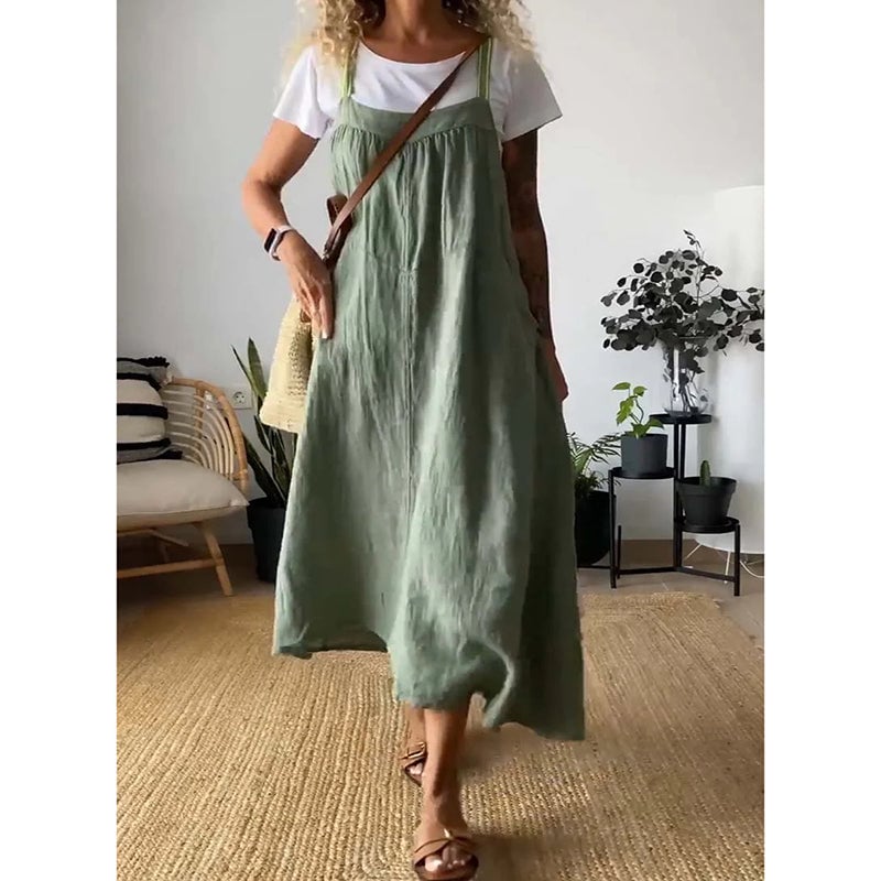 🔥Hot sale in summer💕Women's simple cotton and linen suspender dress - buy two for free shipping mysite