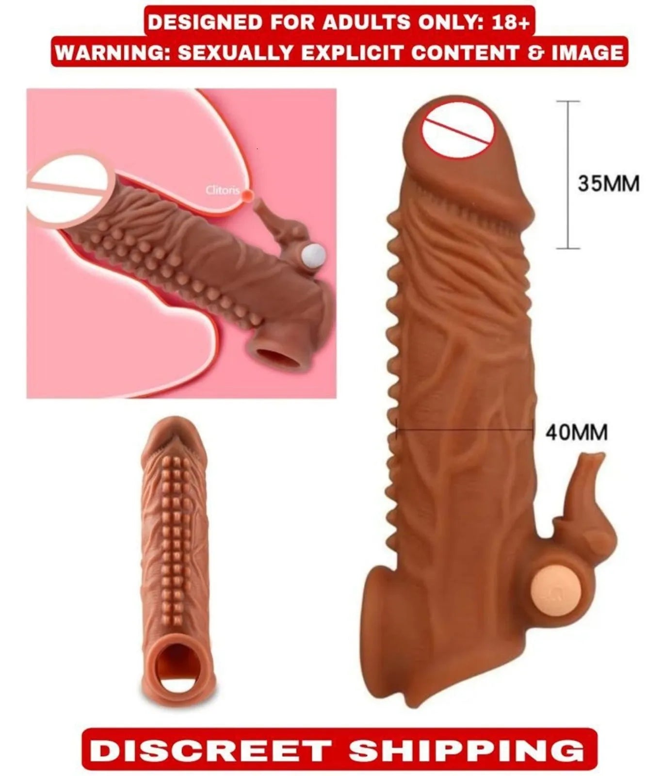 Men's Reusable Dragon Textured Silicone Sleeve with Vibration – Adjustable Personal Enhancement Sleeve
