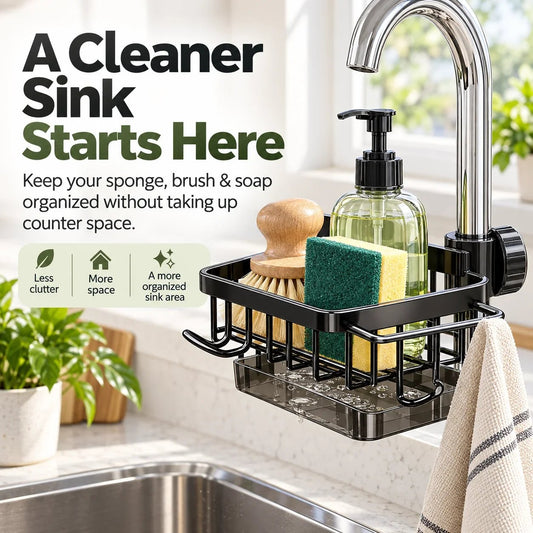 🔥HOT SALE🔥✨ Faucet Sink Organizer Rack – Keep Your Kitchen Sink Clean & Clutter-Free
