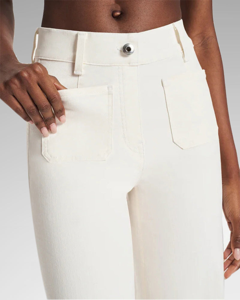 Cropped Wide-Leg Patch Pocket Jeans(Buy 2 Free Shipping) mysite