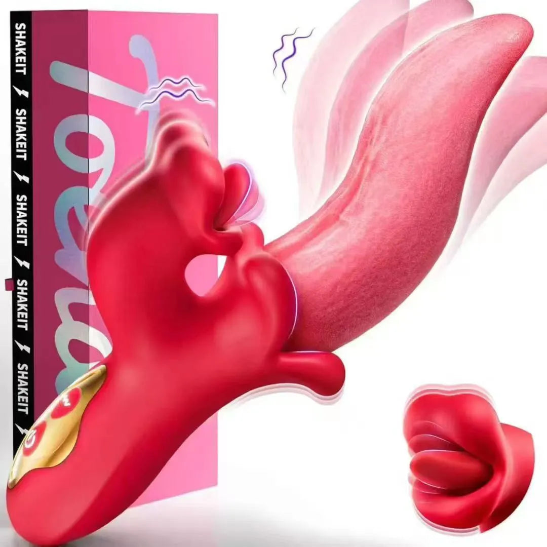 2026 Upgraded 3-in-1 Rose Toy – Automatic Thrusting G-Spot Vibrator & Air-Pulse Clit Sucker, Waterproof Liquid Silicone with Smart Heating🗽