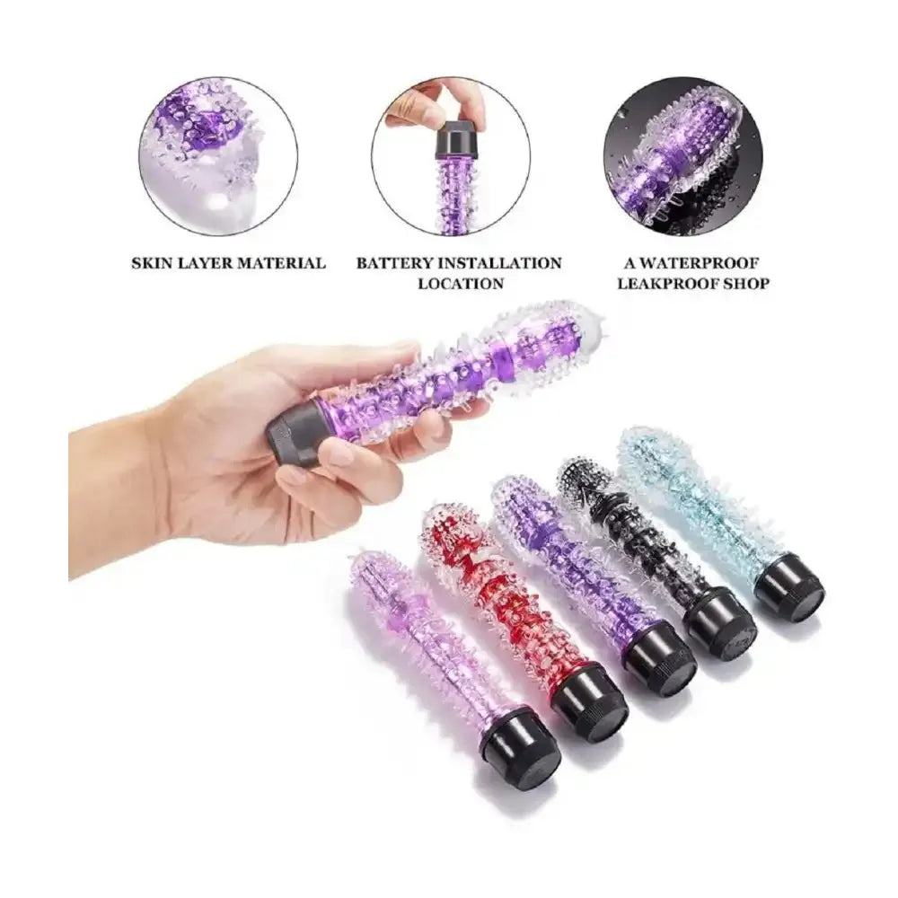 Jelly Soft Textured Vibrating Massager – Flexible Personal Wellness Device for Women