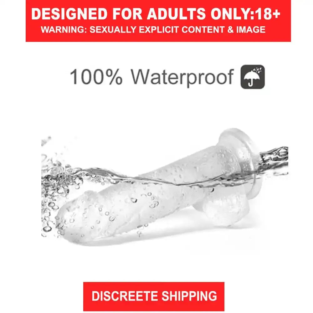 9 Inch Lifelike Silicone Dildo with Strong Suction Cup – Clear Body-Safe Adult Accessory