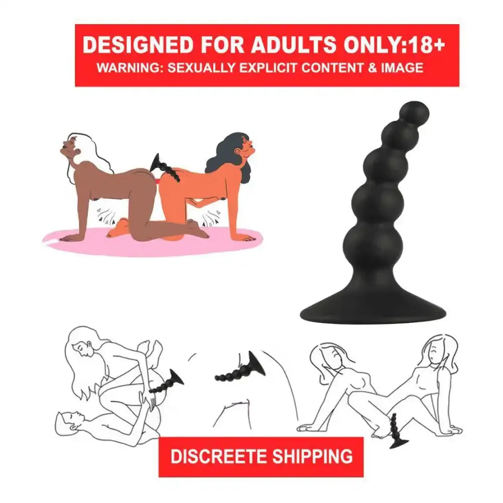 Premium Silicone Anal Beads Plug – Flexible Tapered Design for Adults (Black)