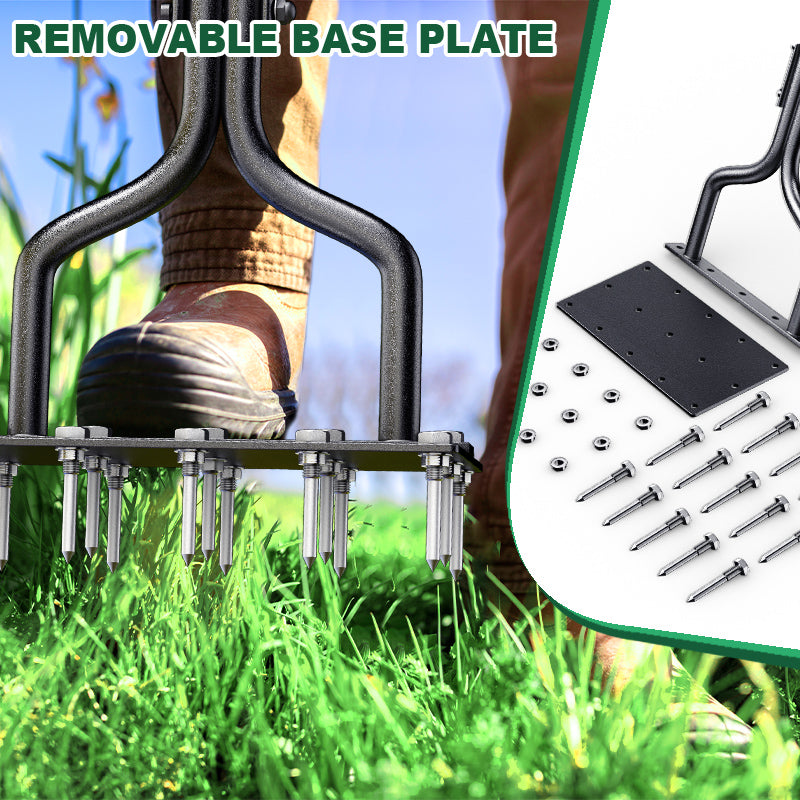 2 in 1 Spiked Aerator Manual Aerator Lawn Tool