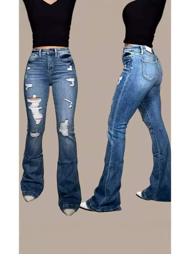 🔥Ripped flared jeans - Buy two and get free shipping!