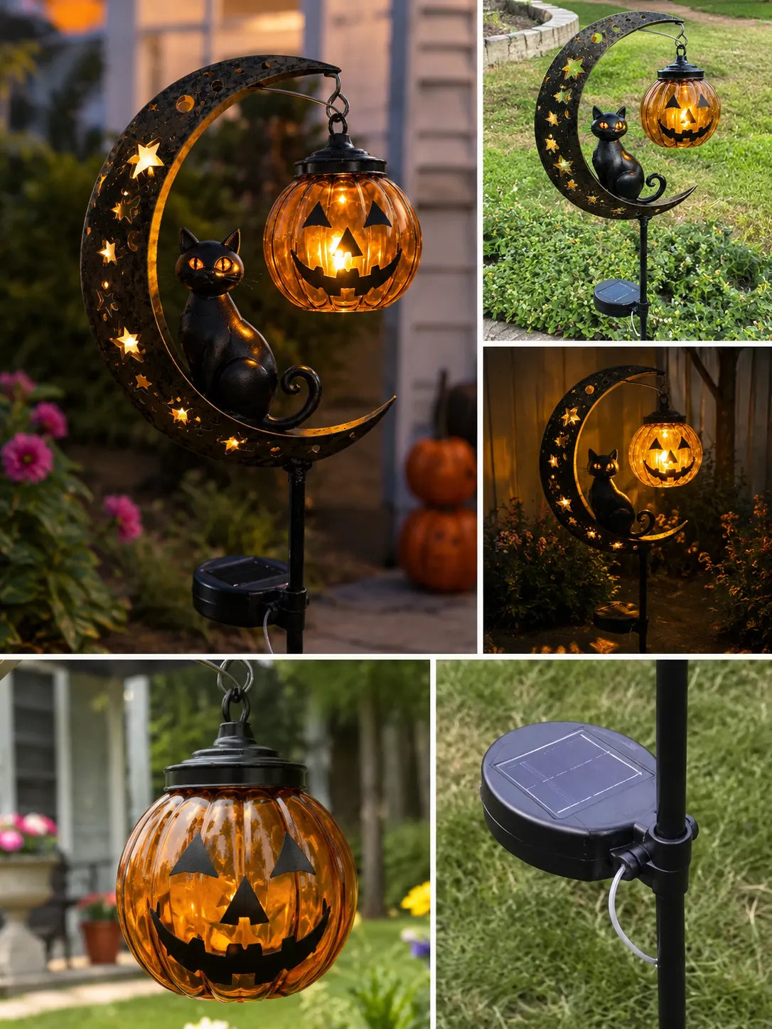 🎃 Halloween Early Bird Sale 🎃Pumpkin Moon Garden Stake Light