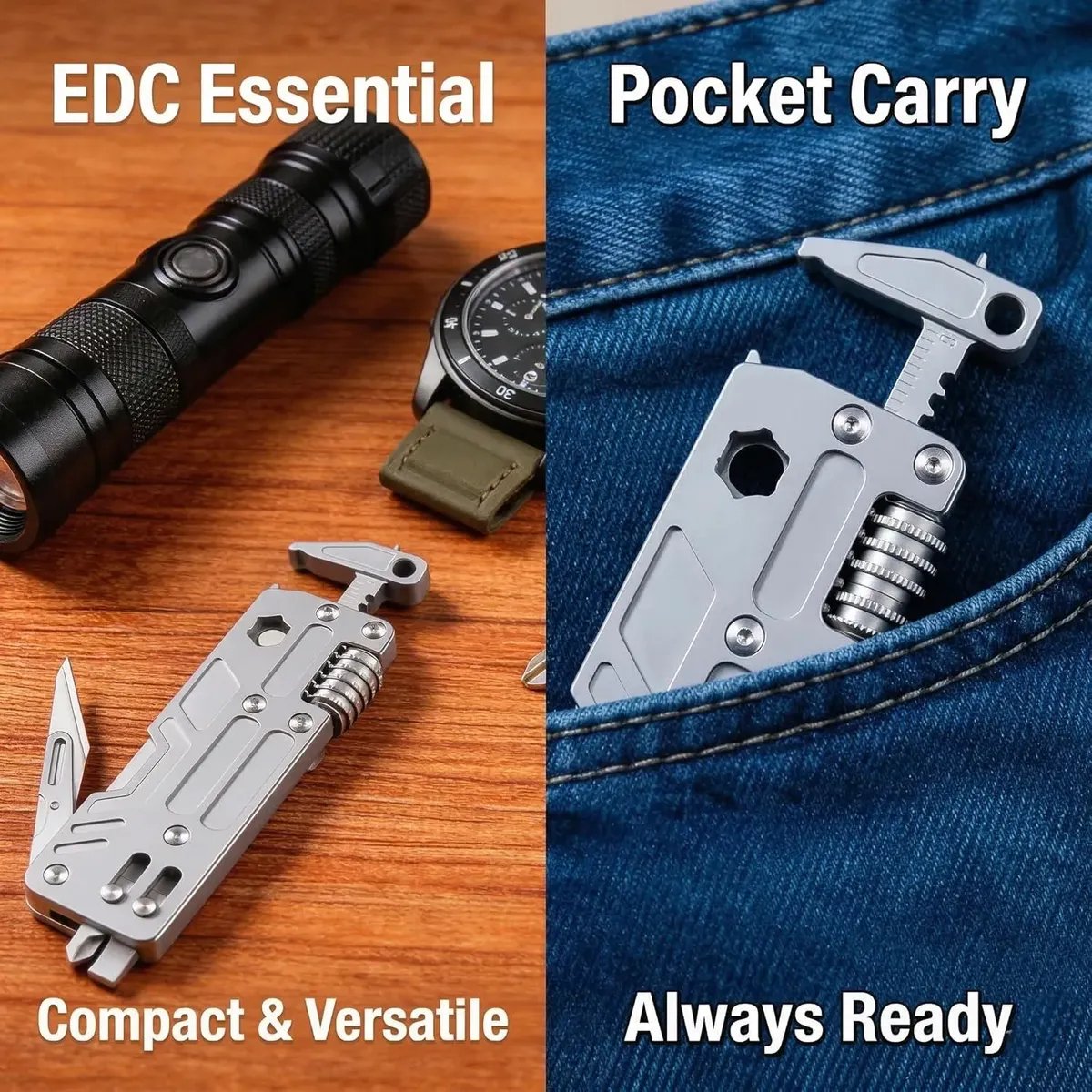 🛠️ Grade-5 Titanium 10-in-1 EDC Multi-Tool
