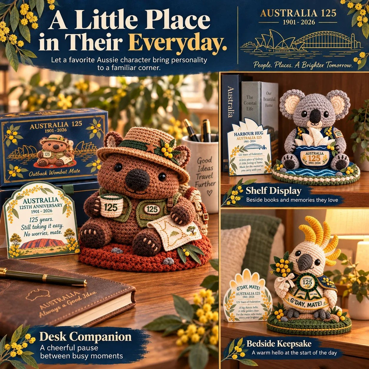 ⏳ Last Day 49% OFF – 🇦🇺 Australia 125th Anniversary Crochet Keepsake | Intricate 3D Crochet Work • Gift-Ready Box 🎁