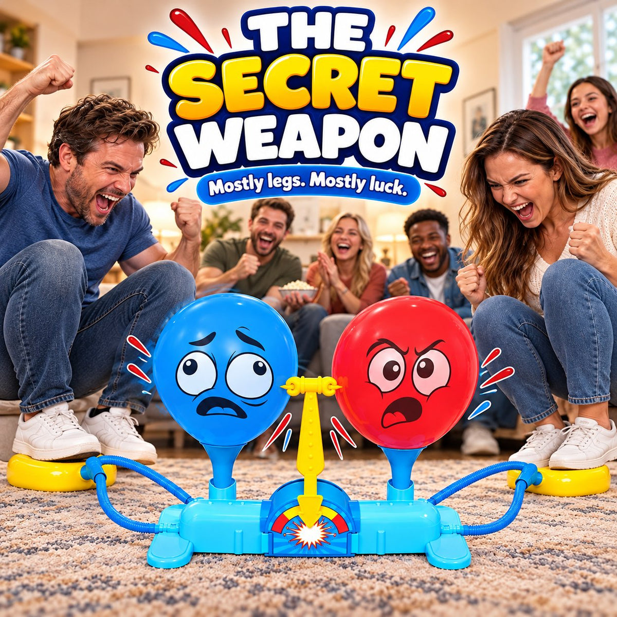 Rump Race Balloon Popping Battle Board Game Family Game Night, Party Game