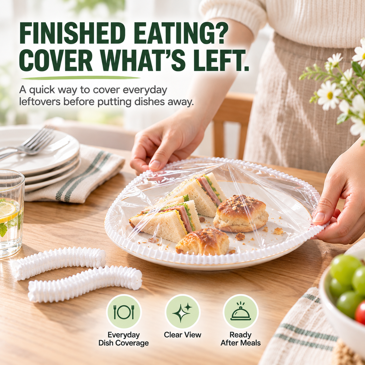 🍽️✨ WrapEase – Clear Food Wrap for Bowls & Plates