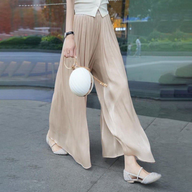 🔥Hot Sale 49% Off🔥Glazed Ice Silk Floor-Length Wide-Leg Culottes mysite