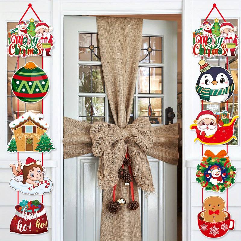 🔥Santa Claus and Snowman Themed Holiday Party Decorations🎅 Christmas Door Curtain Decorations