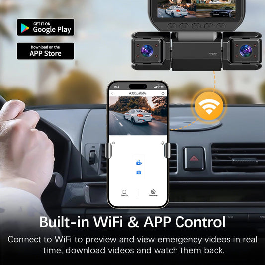 360° Car DVR WiFi 4 Channels Dash Cam Video Recorder