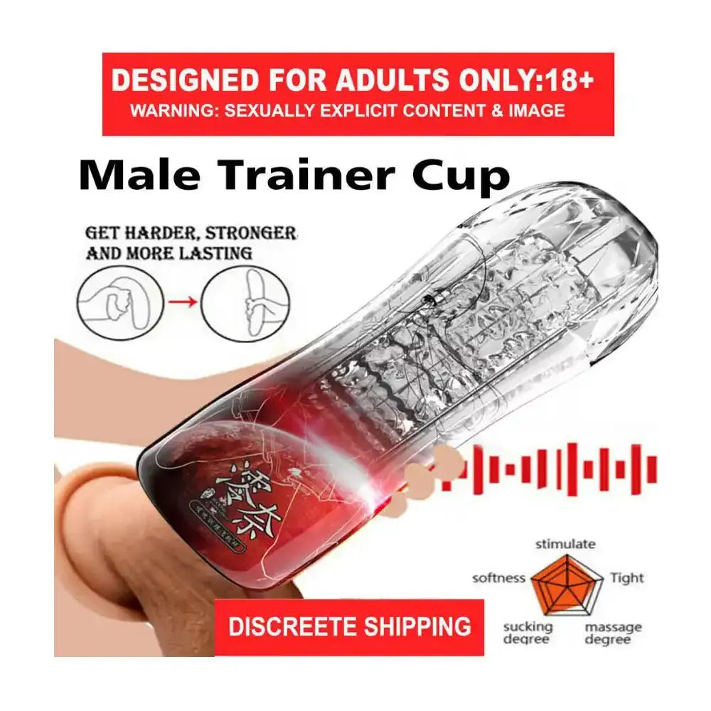 Transparent Textured Trainer Cup for Men – Reusable Personal Wellness Accessory