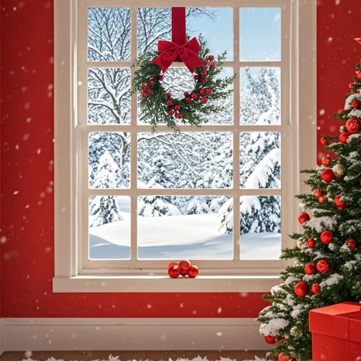 🎄 Versatile Mini Christmas Wreaths – Perfect Festive Decor for Every Corner!