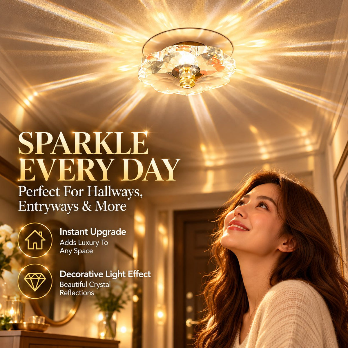 ✨💎 Crystal Downlight Ceiling Lamp — Turn Every Ceiling Into A Warm, Sparkling Feature