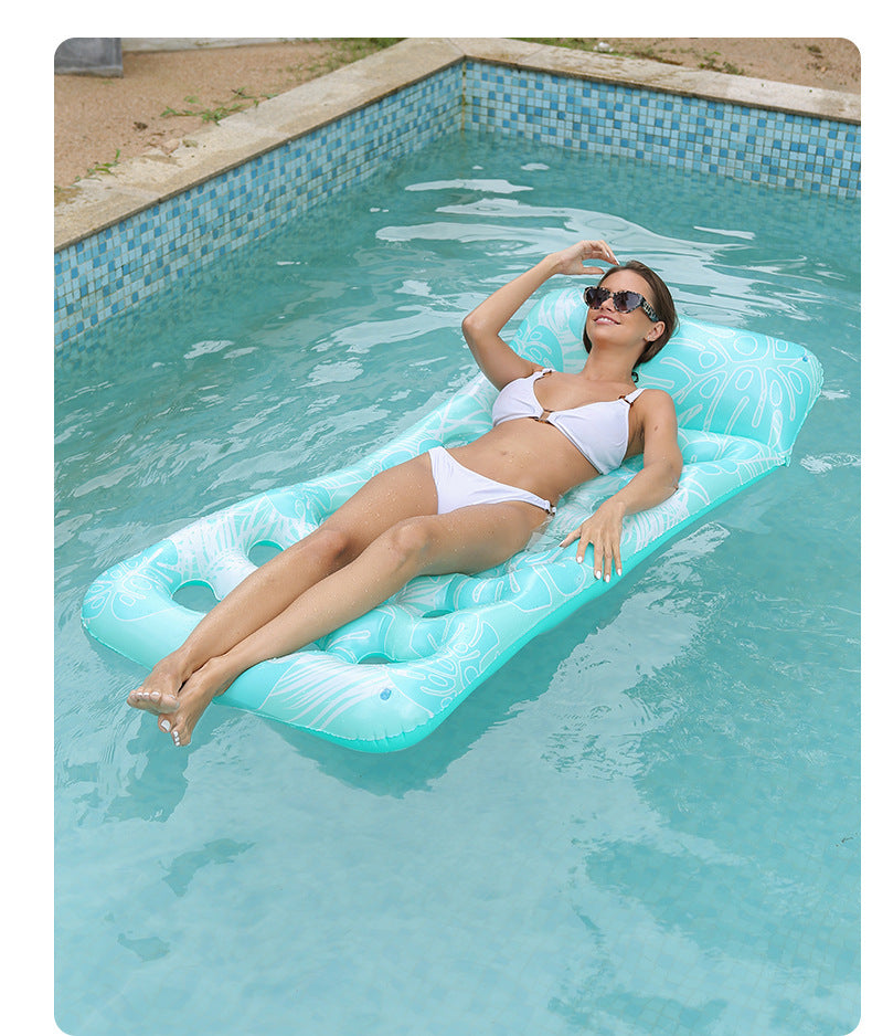 Inflatable Water Lounger with Armrests and Mesh - Order now and get a free pump!