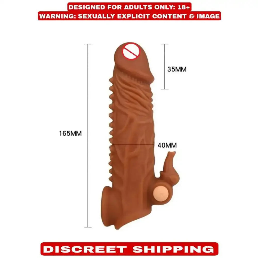 Dual-Function Vibrating Silicone Sleeve for Men – Textured Personal Wellness Accessory