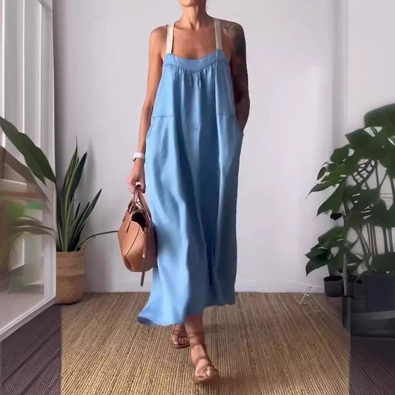 🔥Hot sale in summer💕Women's simple cotton and linen suspender dress - buy two for free shipping mysite