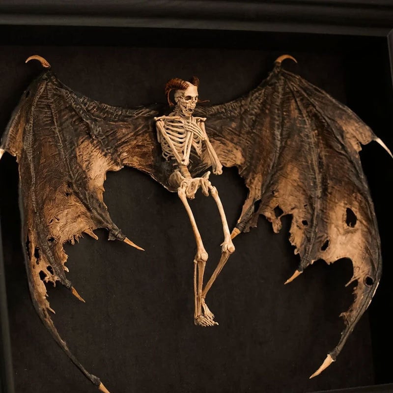 Bat winged demon skeleton