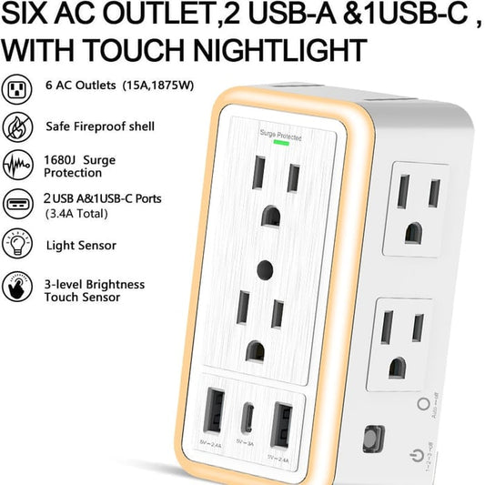 ✨Hot sale 🔥 Multi Plug Outlet Surge Protector