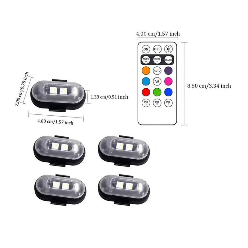 Universal colorful flashing warning light for drones, cars, motorcycles and bicycles Remote Control Strobe Light