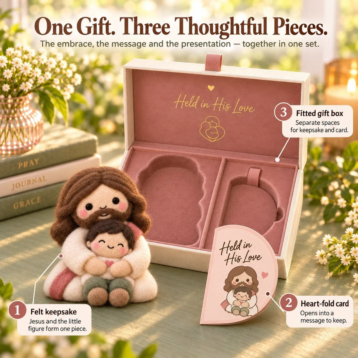 ⏳ Last Day 49% OFF – ✝️ Faith-Inspired Felt Keepsake Gift Set | 6 Meaningful Designs with Matching Message Card & Gift Box 🎁