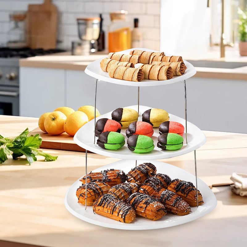 🍇🍨New three-tier foldable party trays
