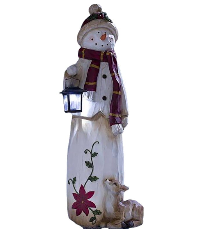 🔥49% OFF- Woodland Snowman Woodcarving - Bring solar lights!