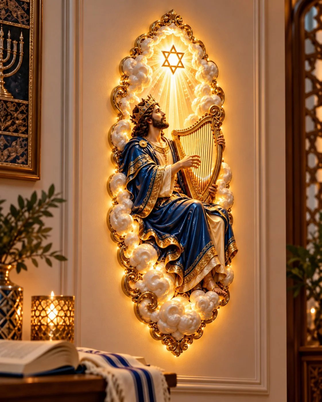 ✡️ Jewish Heritage Illuminated Wall Art | 3 Biblical-Inspired Designs