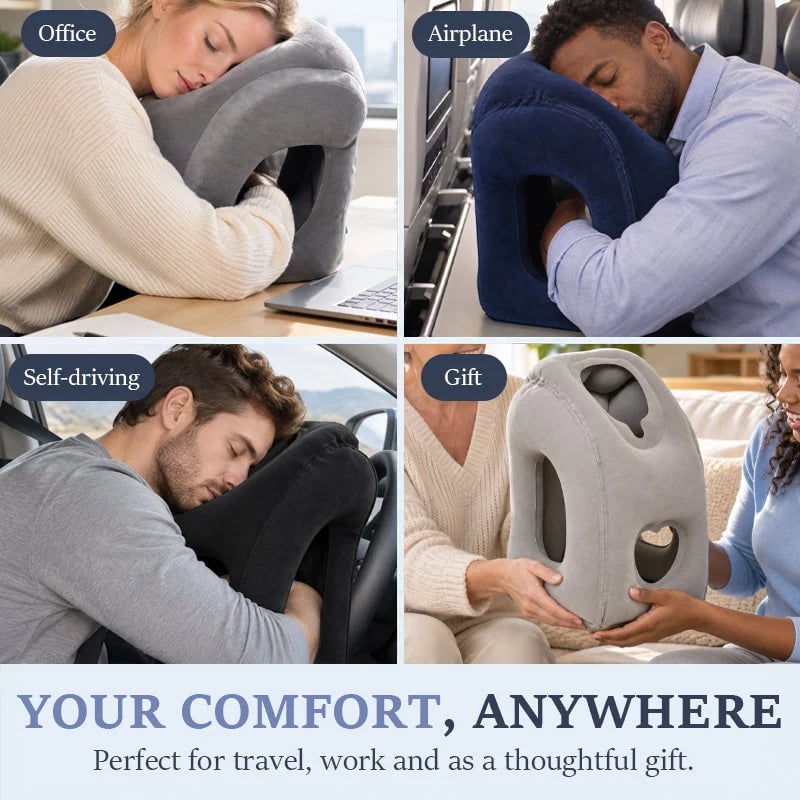 🛫💤 Ultra-Light Foldable Inflatable Travel Pillow | Portable Neck, Face & Arm Support for Trips ❤️