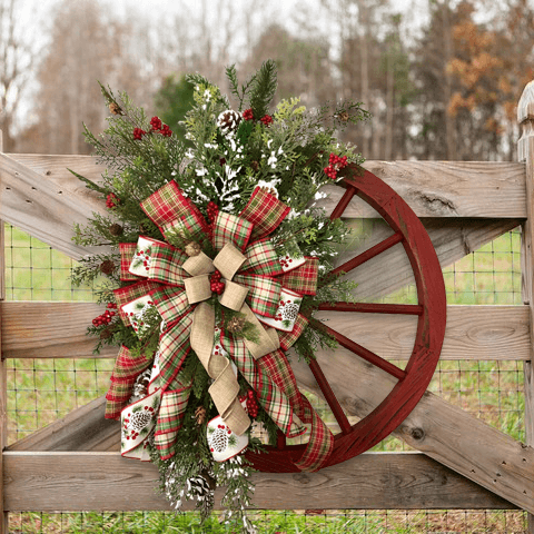 🎄Winter wreath - court wagon wheel