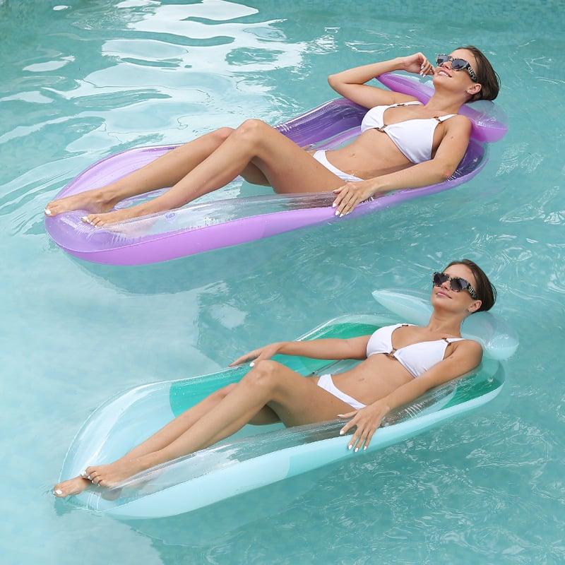 Inflatable Water Lounger with Armrests and Mesh - Order now and get a free pump!