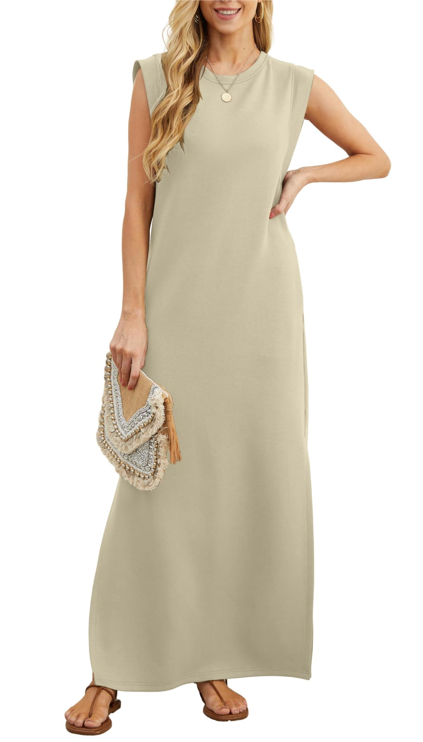 💕This week's sale 49% off💕 - women's casual loose split wrinkle free maxi dress
