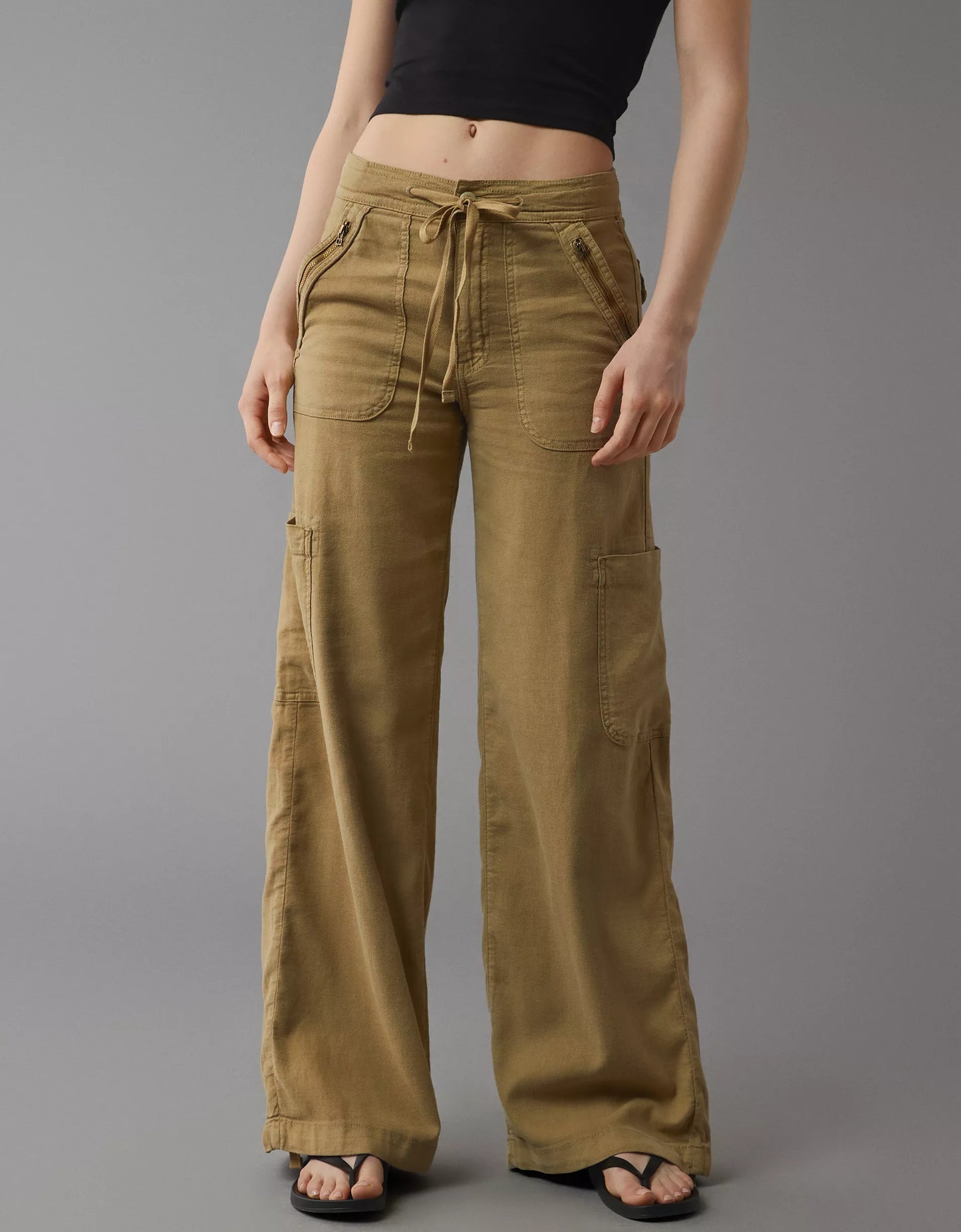 Linen-Blend Wide-Leg Cargo Pant(BUY 2 FREE SHIPPING)