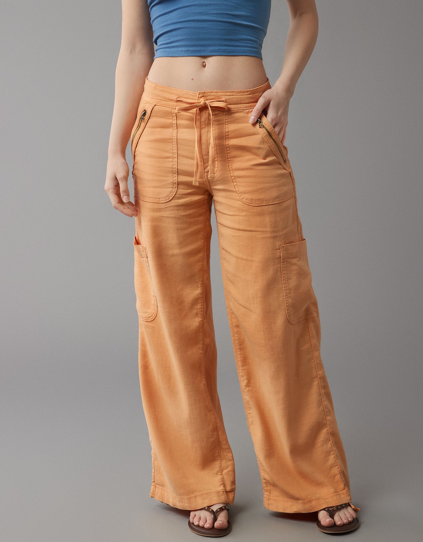 Linen-Blend Wide-Leg Cargo Pant(BUY 2 FREE SHIPPING)