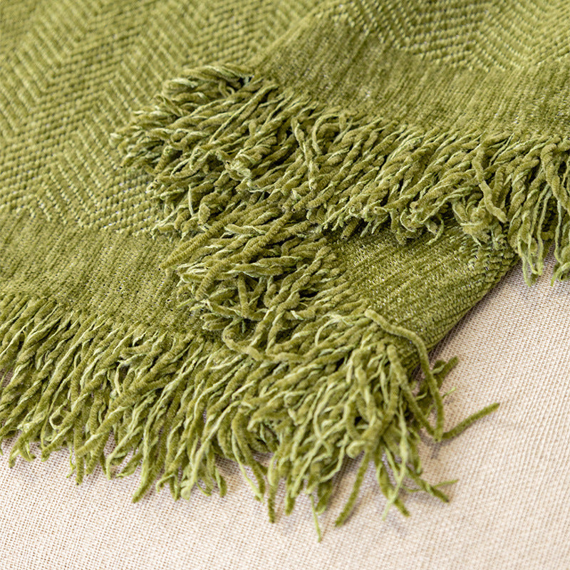 Four-season universal herringbone chenille sofa towel