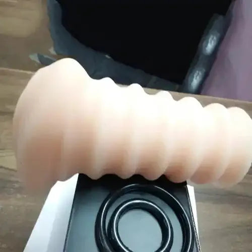 Soft Silicone Ribbed Massager for Men with Pressure Rings – Reusable Personal Wellness Sleeve