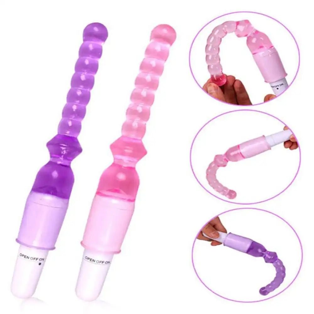 Jelly Vibrator Stick Long Beads Massager – Flexible Multi-Bead Wellness Accessory