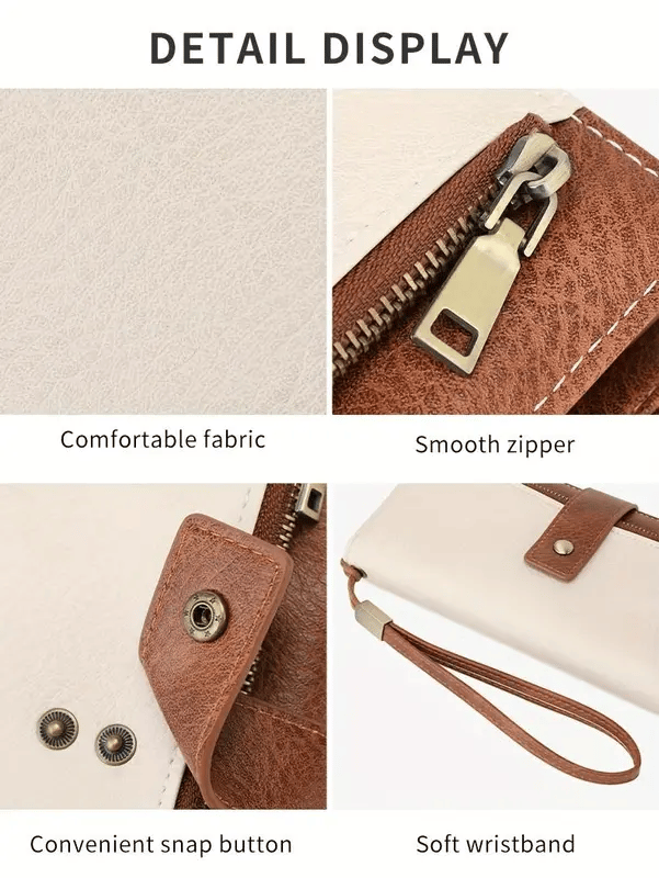RFID anti-magnetic large-capacity long wallet, elegant solid color anti-theft leather wallet 👛