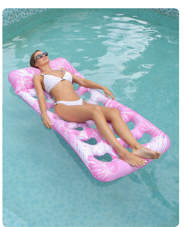 Inflatable Water Lounger with Armrests and Mesh - Order now and get a free pump!