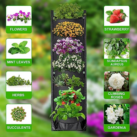 (🔥Last Day Promotion-SAVE 50% OFF)🌷7 Pockets Hanging Vertical Planter-BUY 3 GET FREE SHIPPING