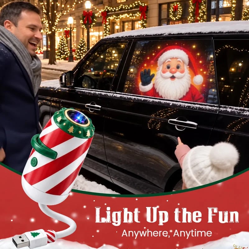 🎄 Merry Ride Christmas Car Projector Light – 24 Festive Slides